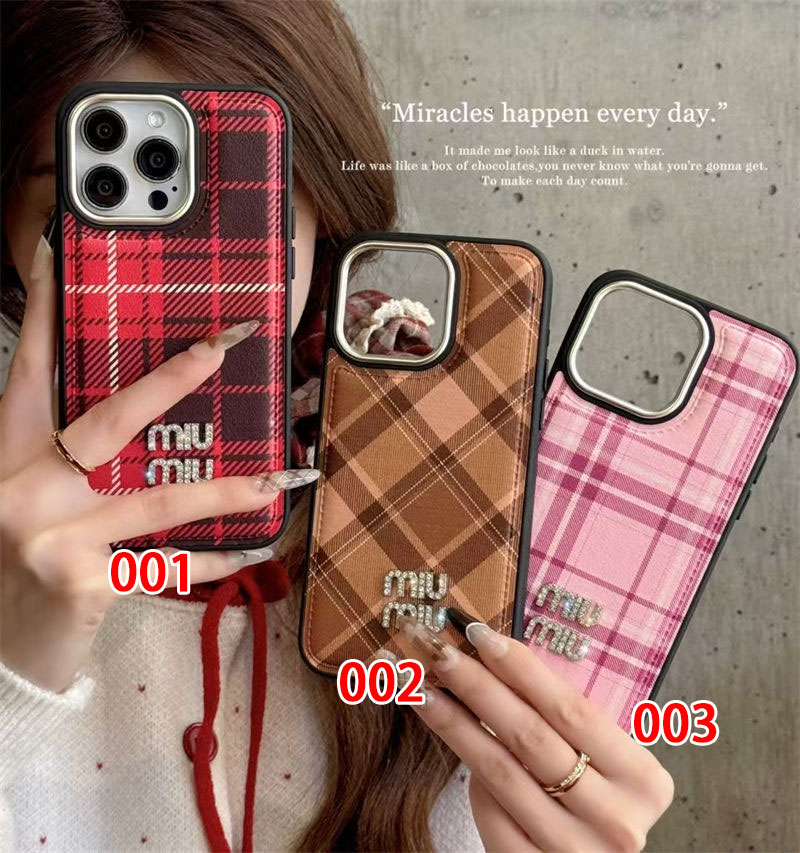 ブランド MiuMiu アップル16+ 16 pro max 14 15 proケース