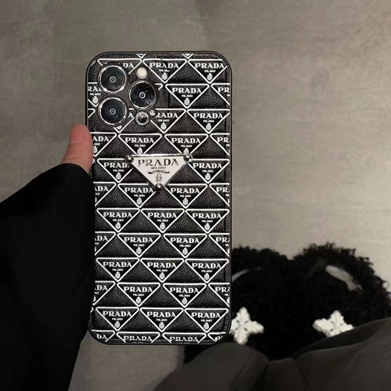 Prada プラダブランドiPhone15 14pro maxケースメンズアイフォン15 14 plusハイブランドケース芸能人愛用