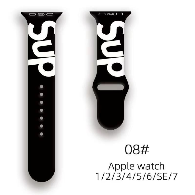 Supreme シュプリーム高級感 Apple Watch se2/6/5/4/3/2/1ベルト 軽量 フィット 通気性ブランドiwatch 7バンド 丈夫ブランド